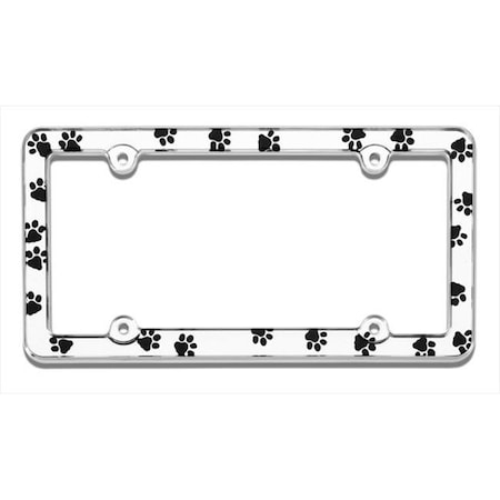 Strike3 Paws License Plate Frame; Chrome ST55962
